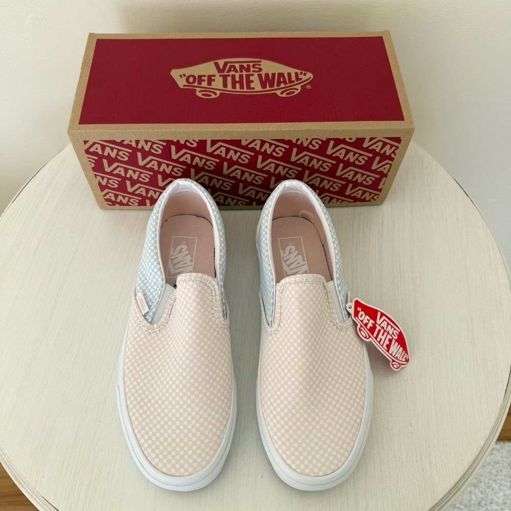 Vans Slip On Sneakers, Ballad Blue/Silver Peony, size 8.5, NIB
